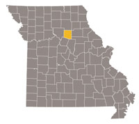 Map of Missouri highlighting Randolph County