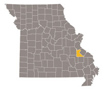 Map of Missouri highlighting St. Francois County