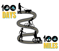 Jenny Cummings, a member of the Randolph County Extension Council, turned Candace Rodman's idea into the graphic used on T-shirts and other materials for the 100 Miles in 100 Days challenge.